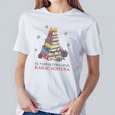 Személyre szabott pamut póló karácsonyi felirattal - Könyvek