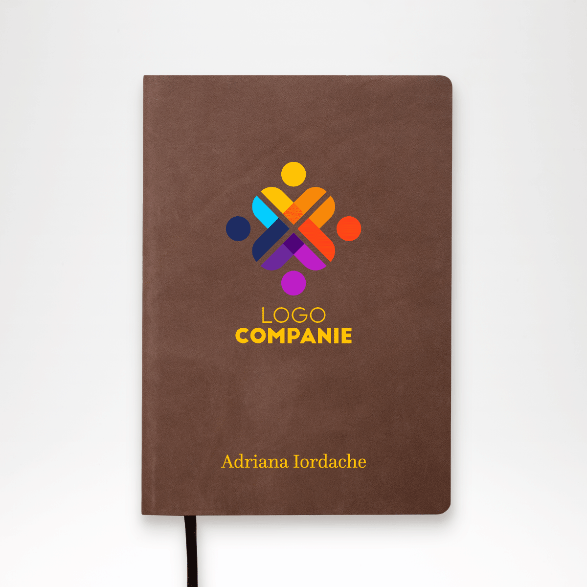 Személyre szabott színes bőr napló logóval és szöveggel
