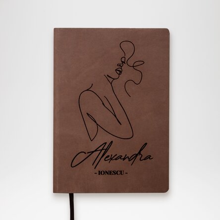 Agendă din piele personalizată cu nume - Semnătură