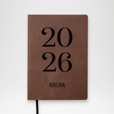 Agendă din piele personalizată cu text - Daily Diary 