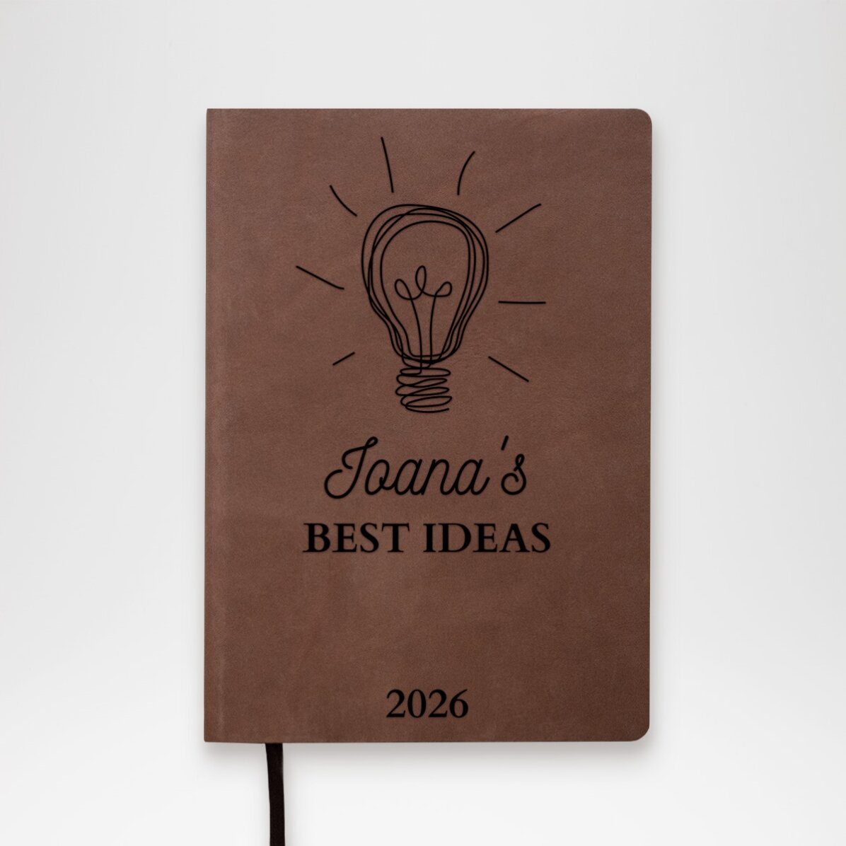 Agendă din piele personalizată cu text - Ideile mele