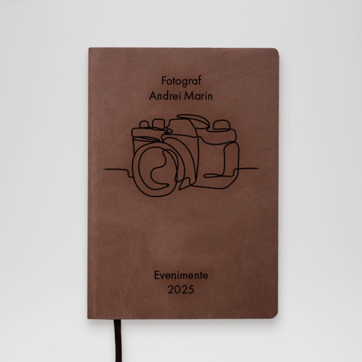 Agendă din piele personalizată cu text pentru Fotograf