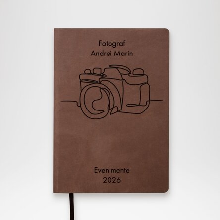 Agendă din piele personalizată cu text pentru Fotograf