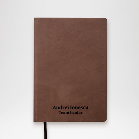 Agendă din piele personalizată cu text