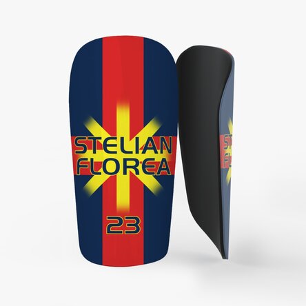 Apărători de fotbal personalizate cu text - Roșu-albastru