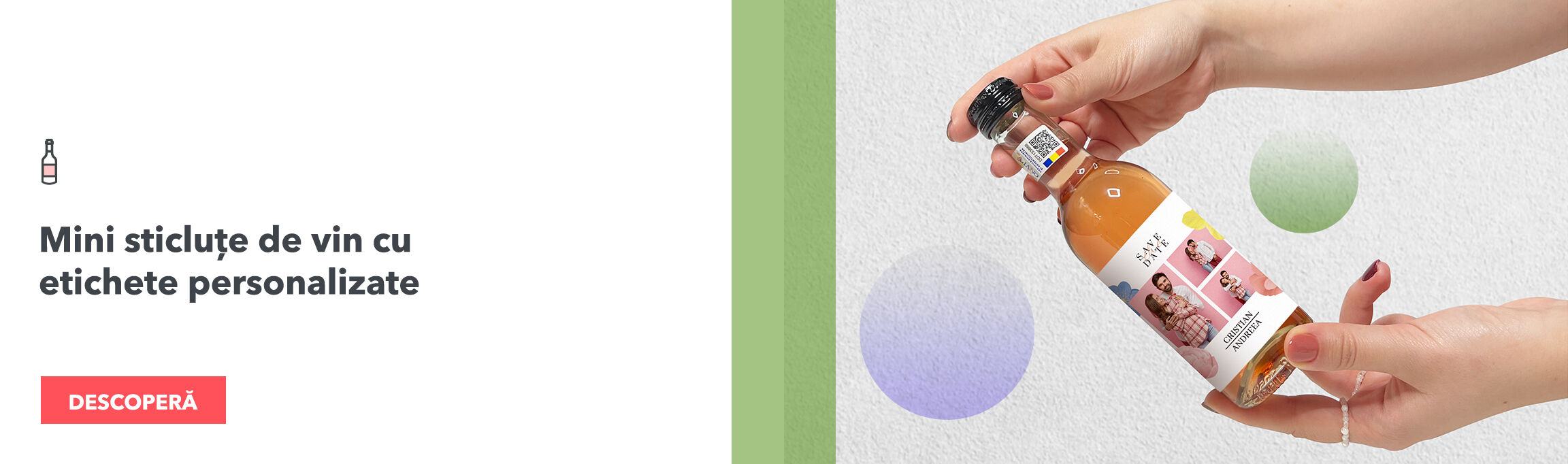 Személyre szabott mini borosüvegek
