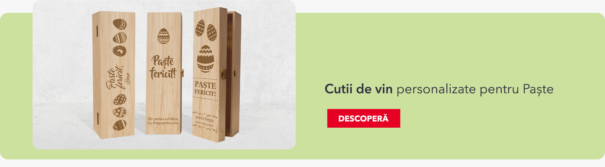 Cutii de vin personalizate pentru Paște