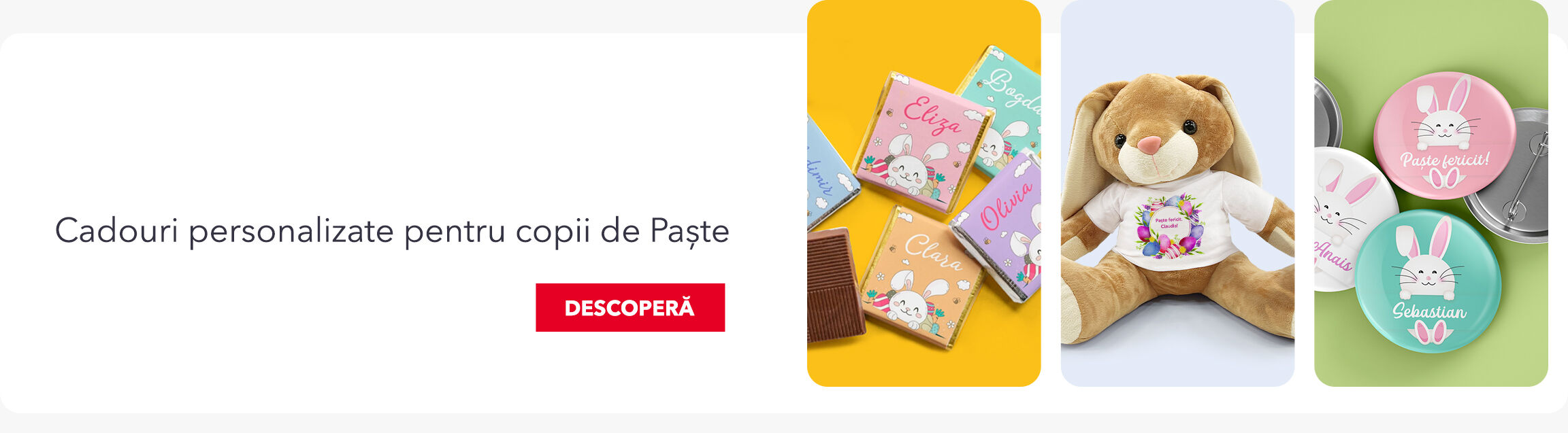 Cadouri personalizate pentru copii de Paște
