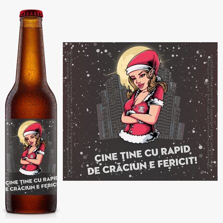 Bere FC Rapid personalizată cu text - Crăciunița Rapidistă