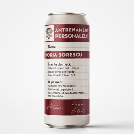 Bere la doză FC Rapid personalizată cu text - Antrenament personalizat