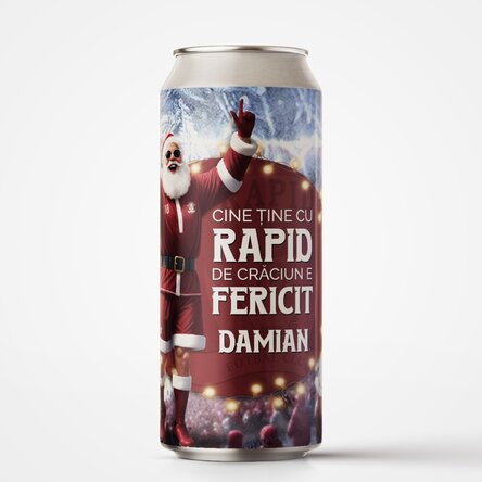 Bere la doză FC Rapid personalizată cu text - Bucuria Crăciunului