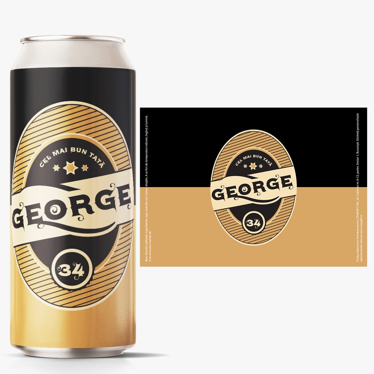 Bere la doză personalizată cu text - La mulți ani!