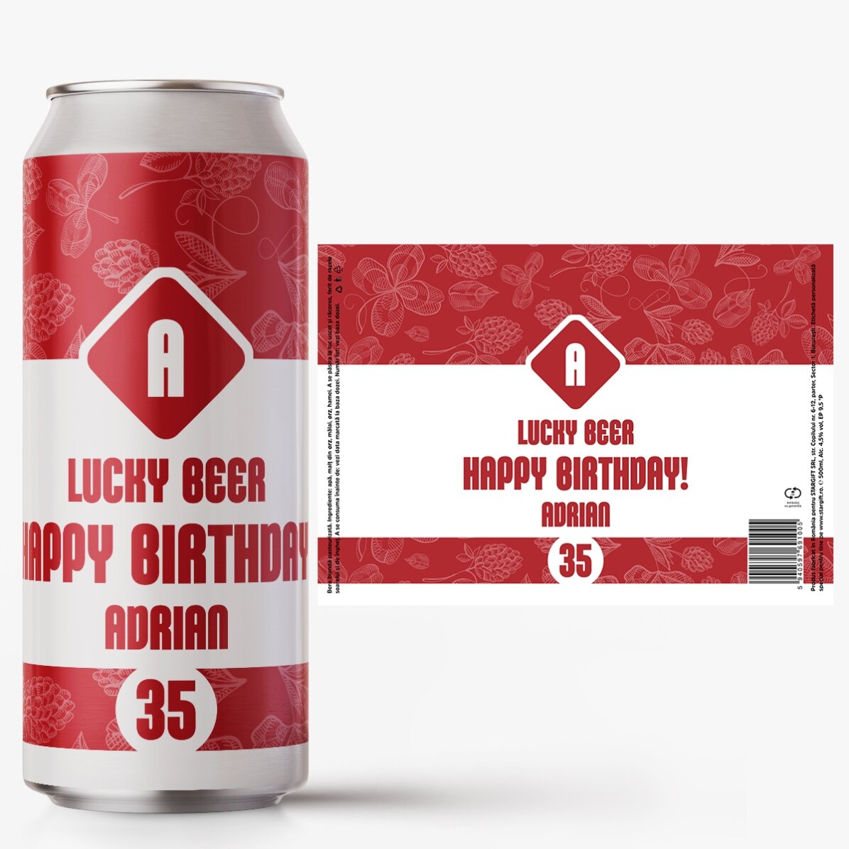 Bere la doză personalizată cu text - Lucky Beer