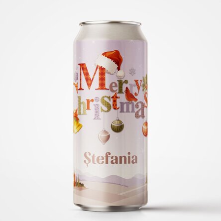 Bere la doză personalizată cu text - Merry Christmas