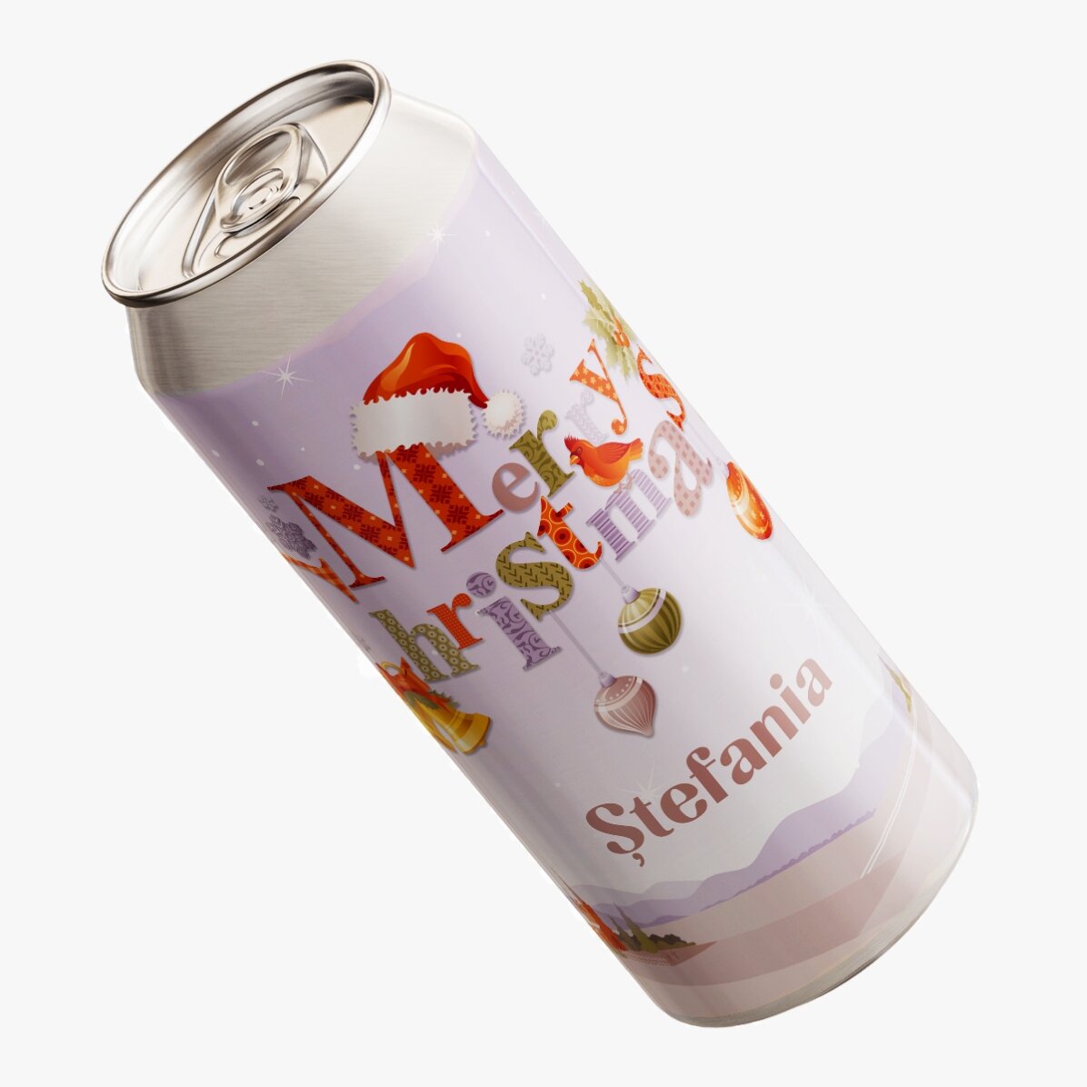 Bere la doză personalizată cu text - Merry Christmas