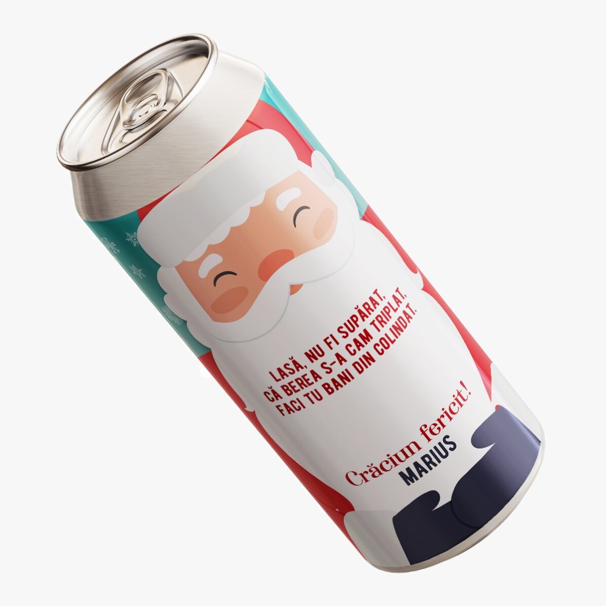 Bere la doză personalizată cu text - Moș Crăciun