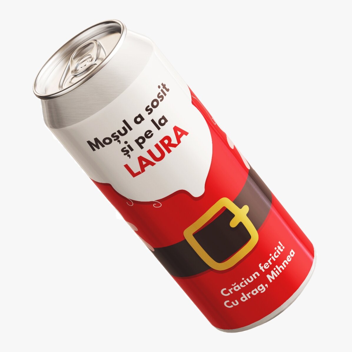 Bere la doză personalizată cu text - Moșul a sosit