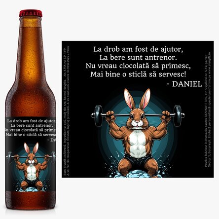 Bere personalizată cu mesaj - Bunny power