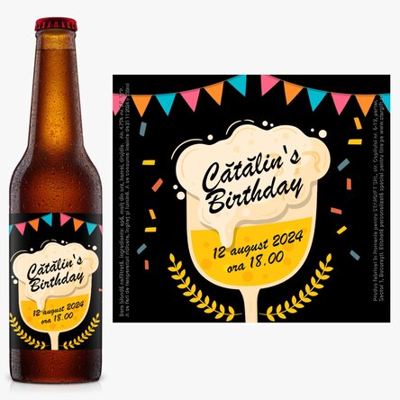 Bere personalizată cu mesaj - Invitație