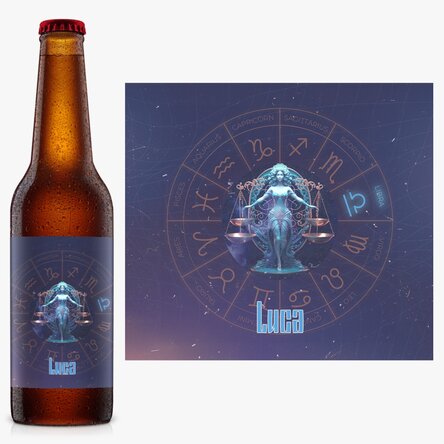 Bere personalizată cu nume și zodie - Balanță