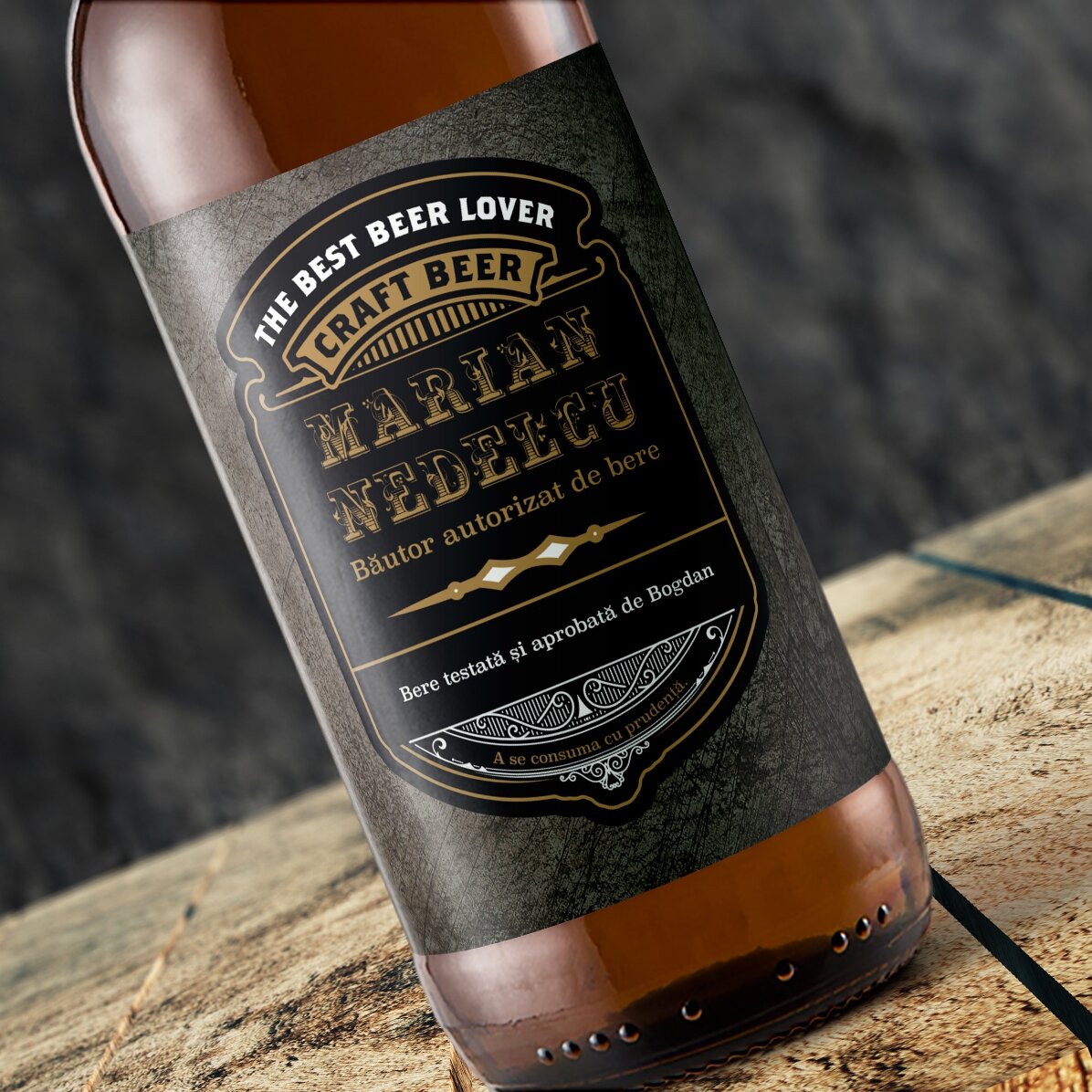 Bere personalizată cu text - Băutor autorizat de bere