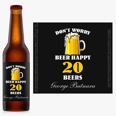Bere personalizată cu text - Beer happy!