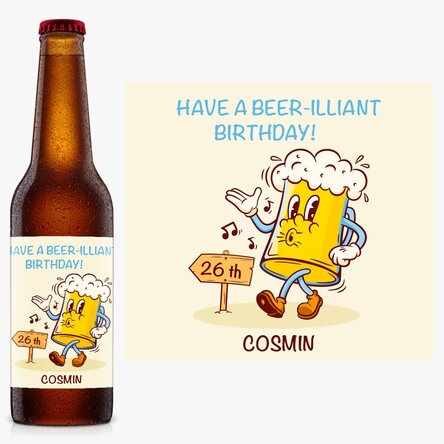 Bere personalizată cu text - Beer-illiant