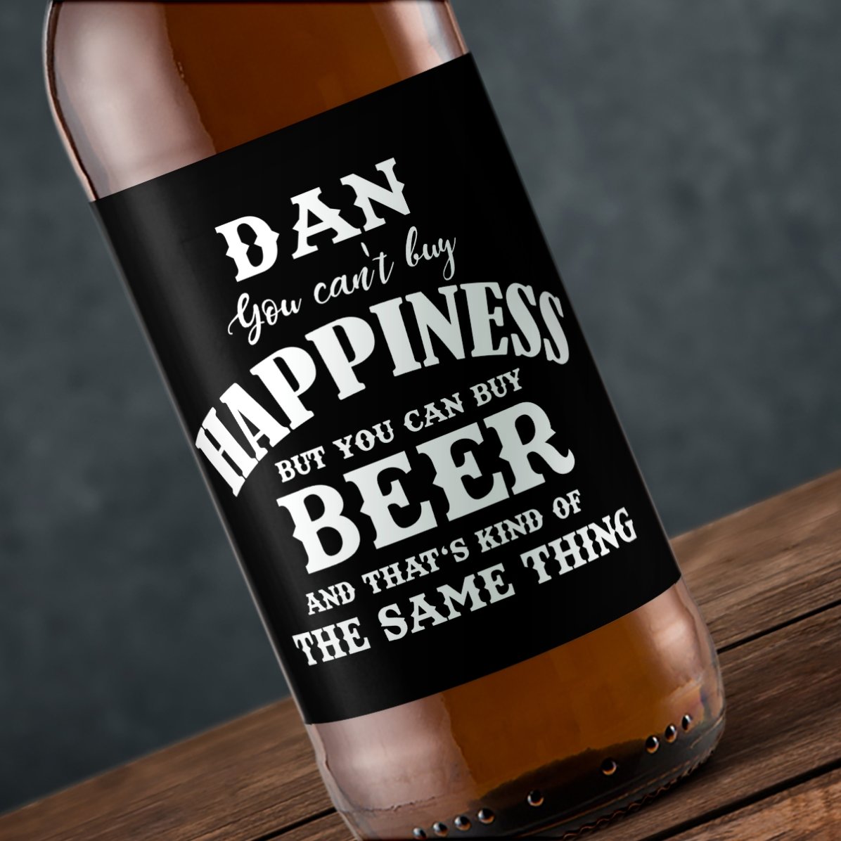 Bere personalizată cu text - Beer is Happiness