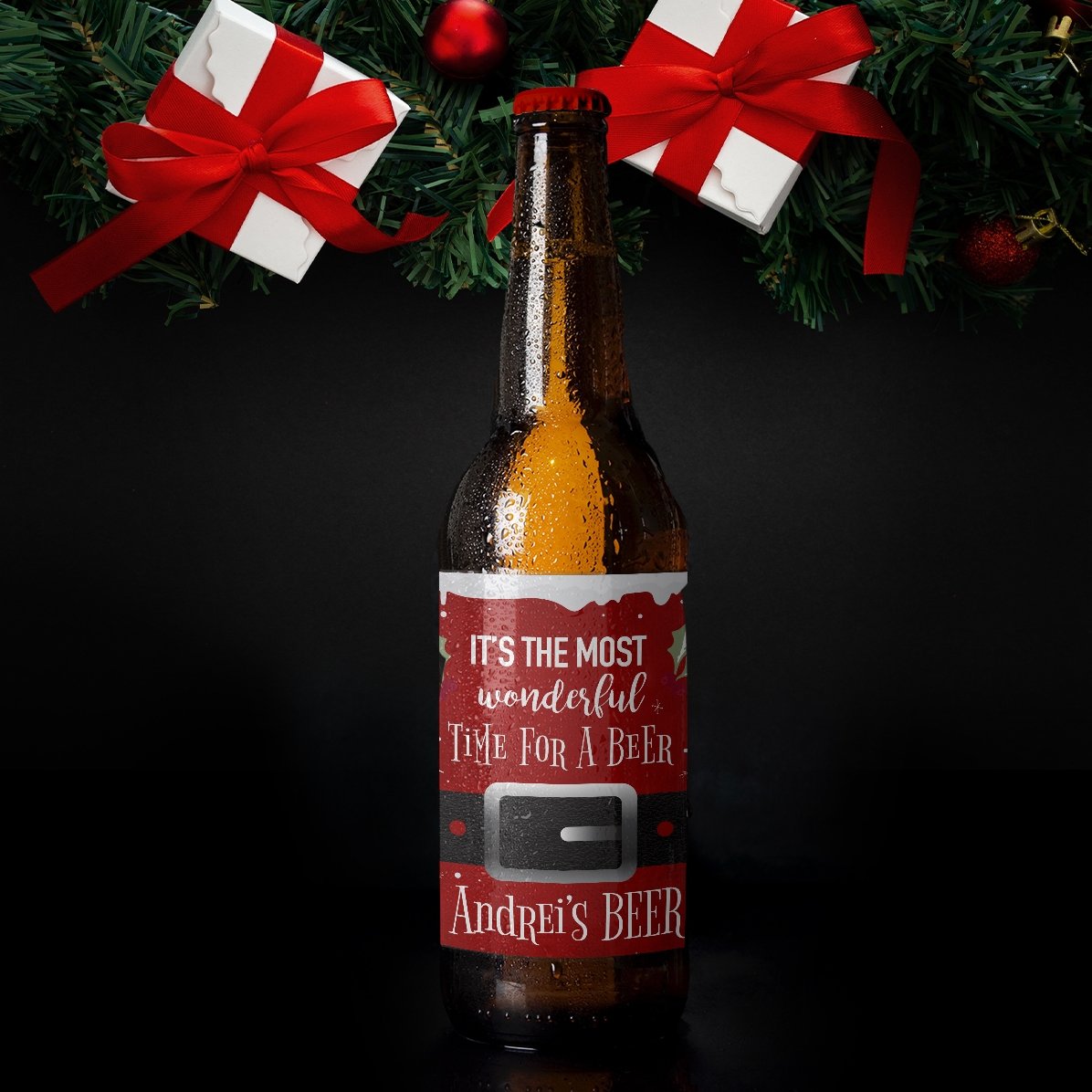 Bere personalizată cu text - Most wonderful time to drink beer!