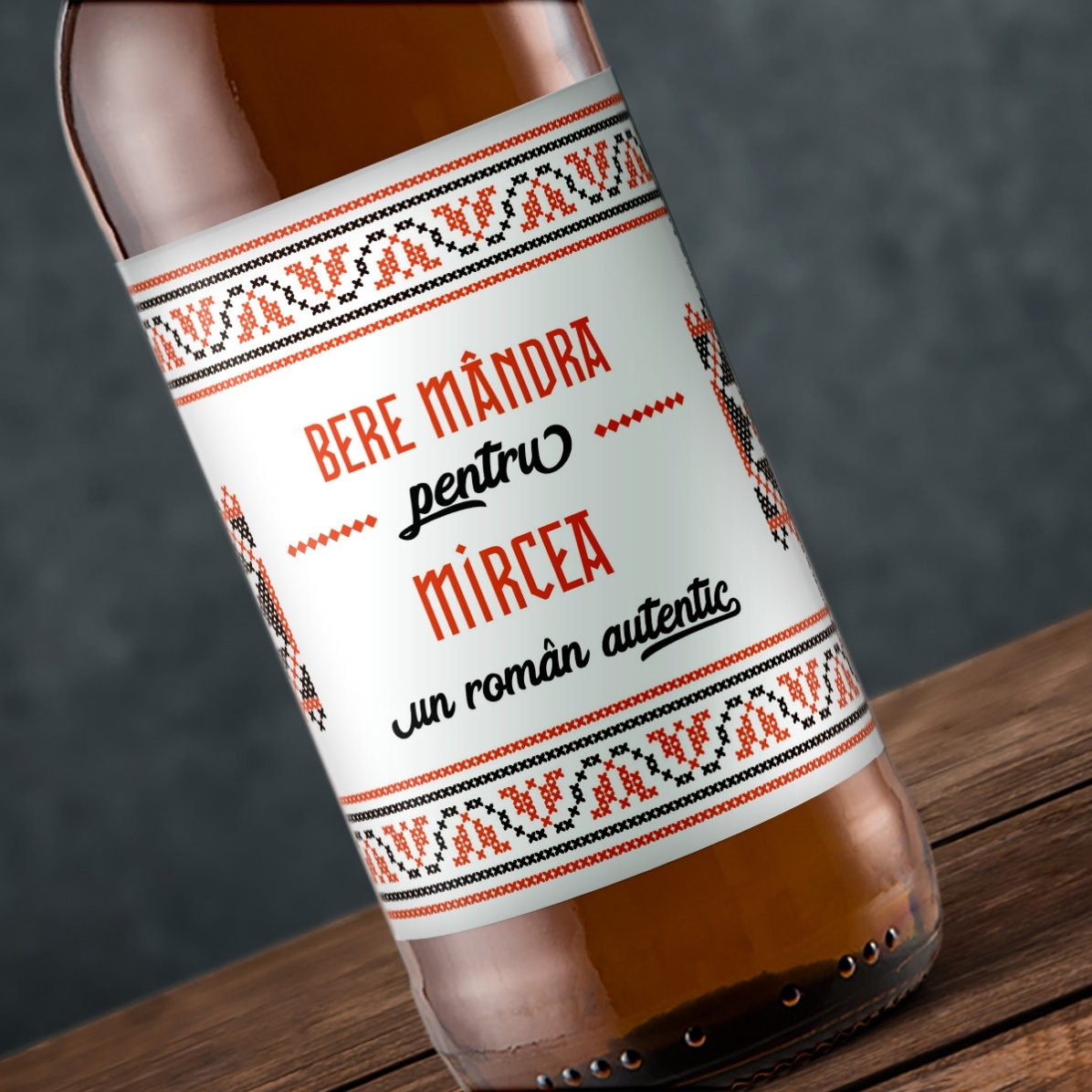 Bere personalizată cu text - Bere mândră