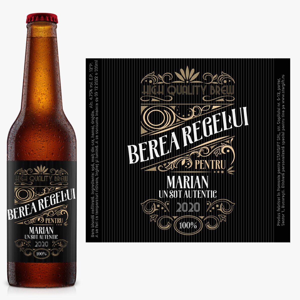 Bere personalizată cu text - Berea Regelui