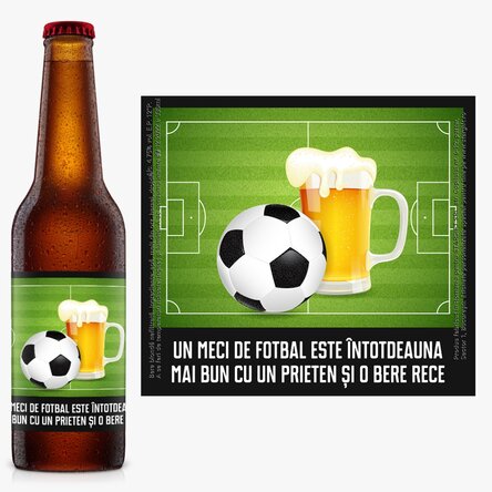 Bere personalizată cu text - Fotbal 
