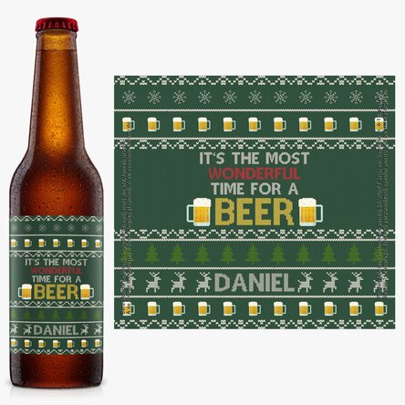 Bere personalizată cu text - The most wonderful time for a beer