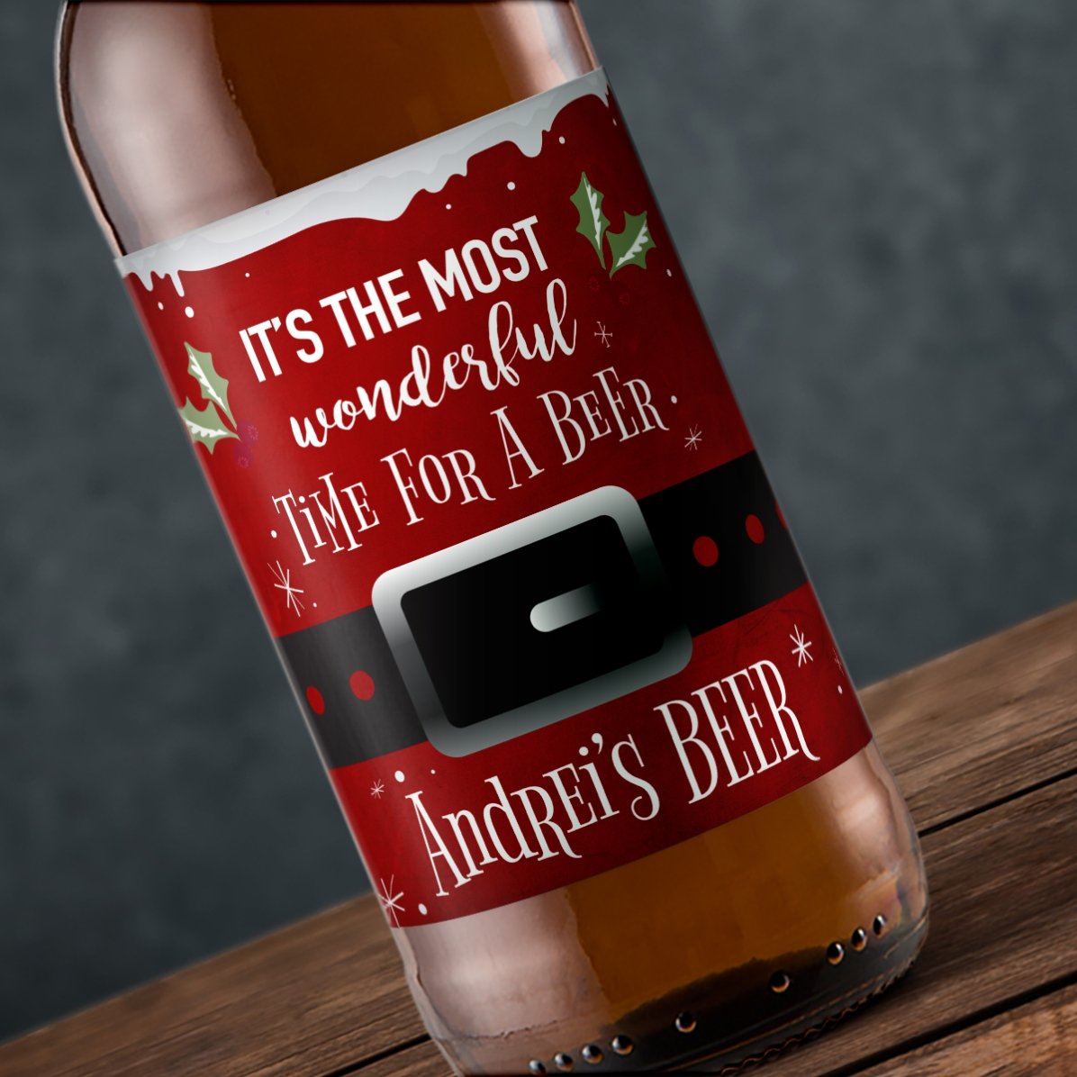 Bere personalizată cu text - Most wonderful time to drink beer!