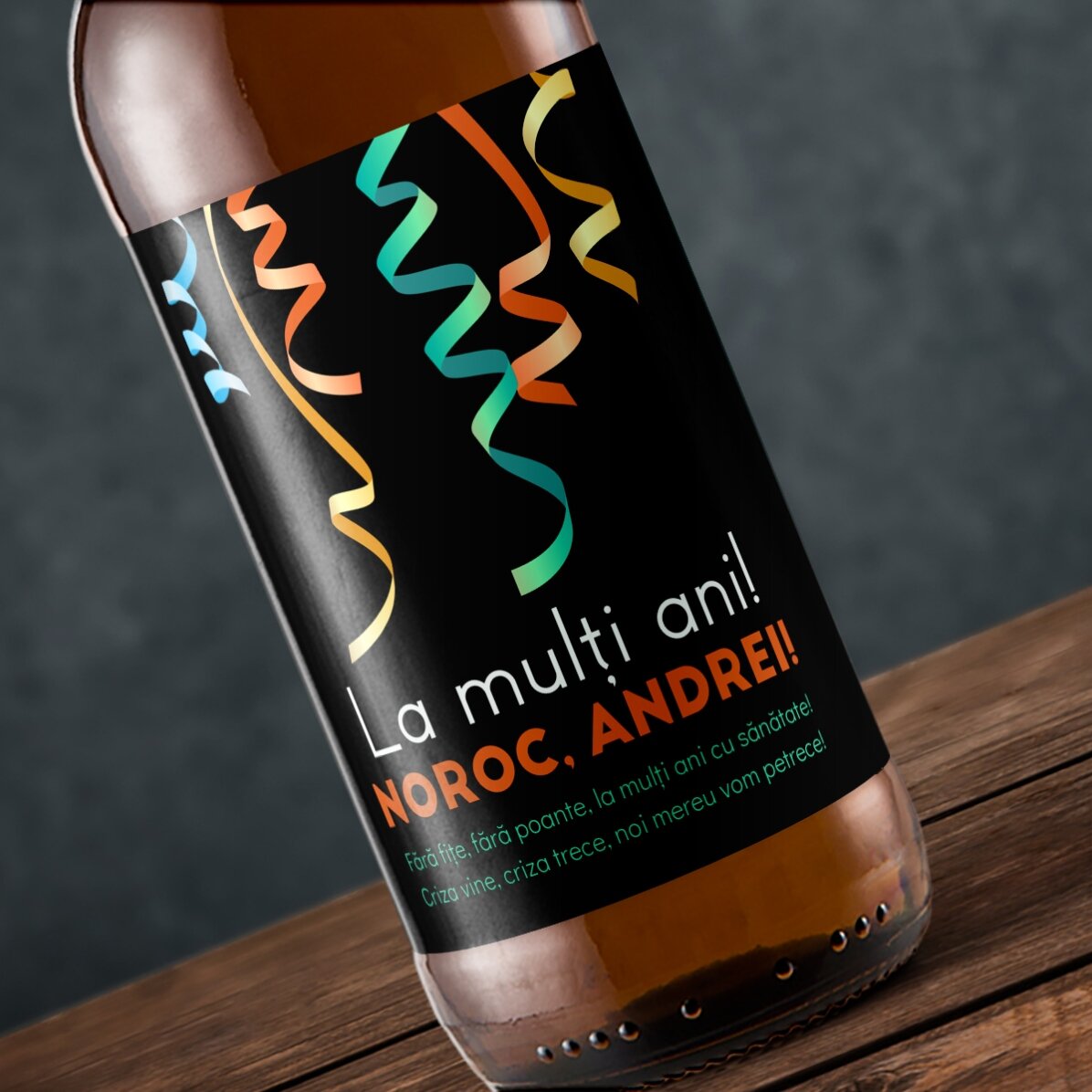 Bere personalizată cu text - Noroc