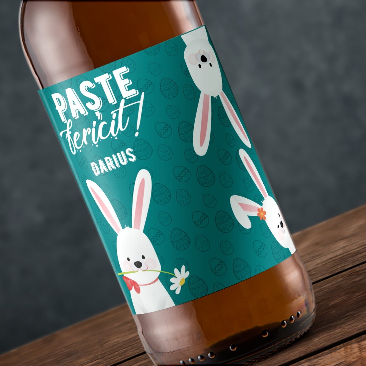Bere personalizată cu text - Paște fericit