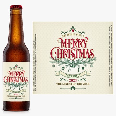 Bere personalizată cu text - Retro Christmas