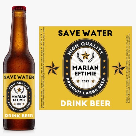 Bere personalizată cu text - Save water drink beer