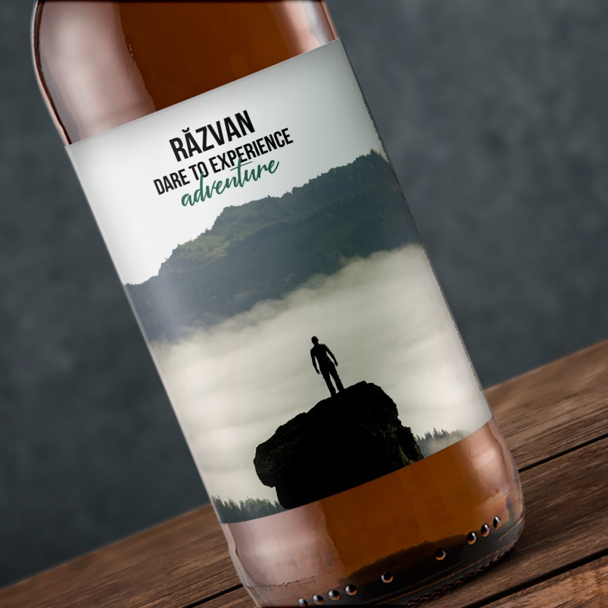 Bere personalizată cu text și o poză - Dare to...