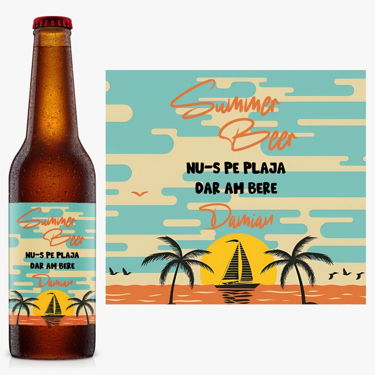 Bere personalizată cu text - Summer vibes