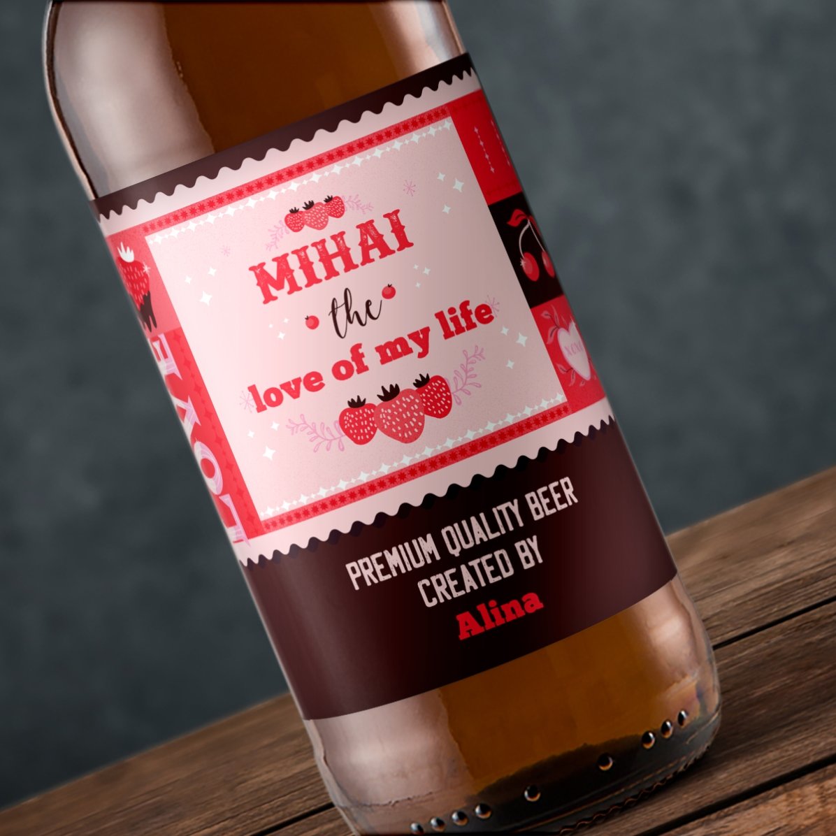 Bere personalizată cu text - Valentine