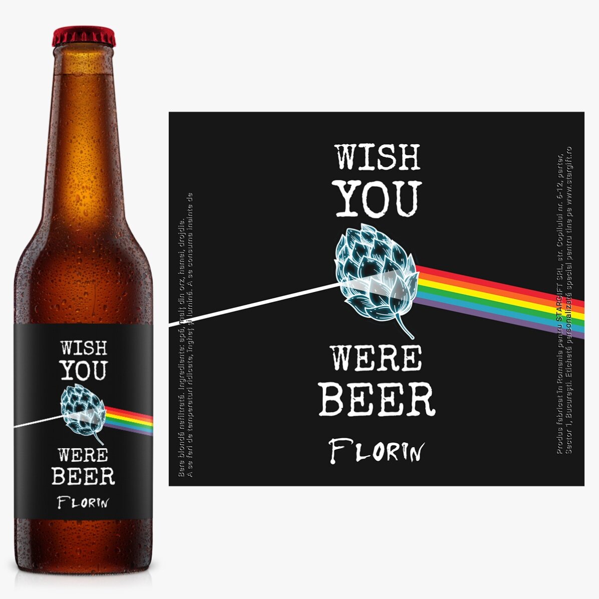 Bere personalizată cu text - Wish you were beer