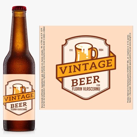 Bere personalizată - vintage label for