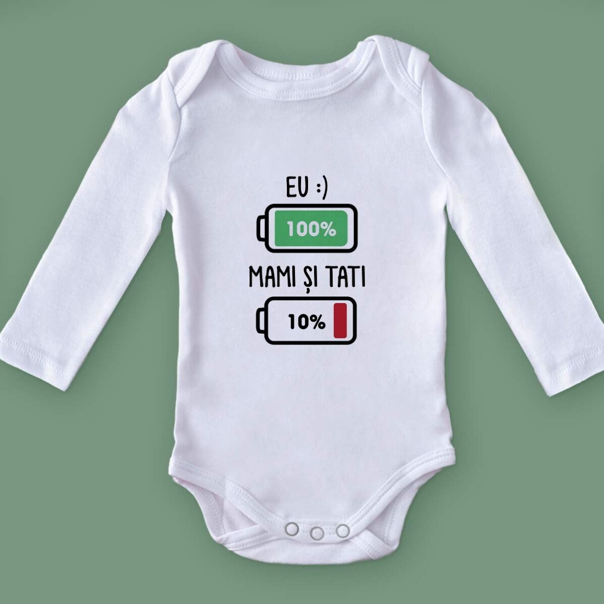 Body pentru copii personalizat cu mesaj - Baterie