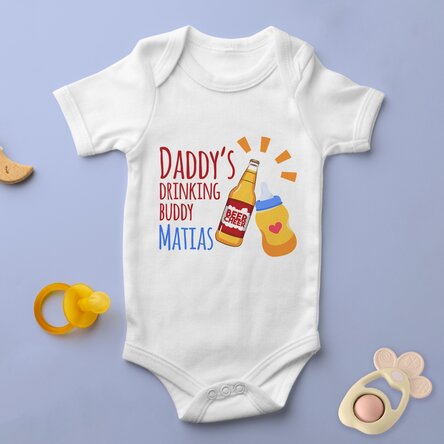 Body pentru copii personalizat cu mesaj - Drinking buddy