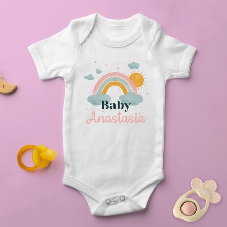 Body pentru copii personalizat cu nume - Curcubeu