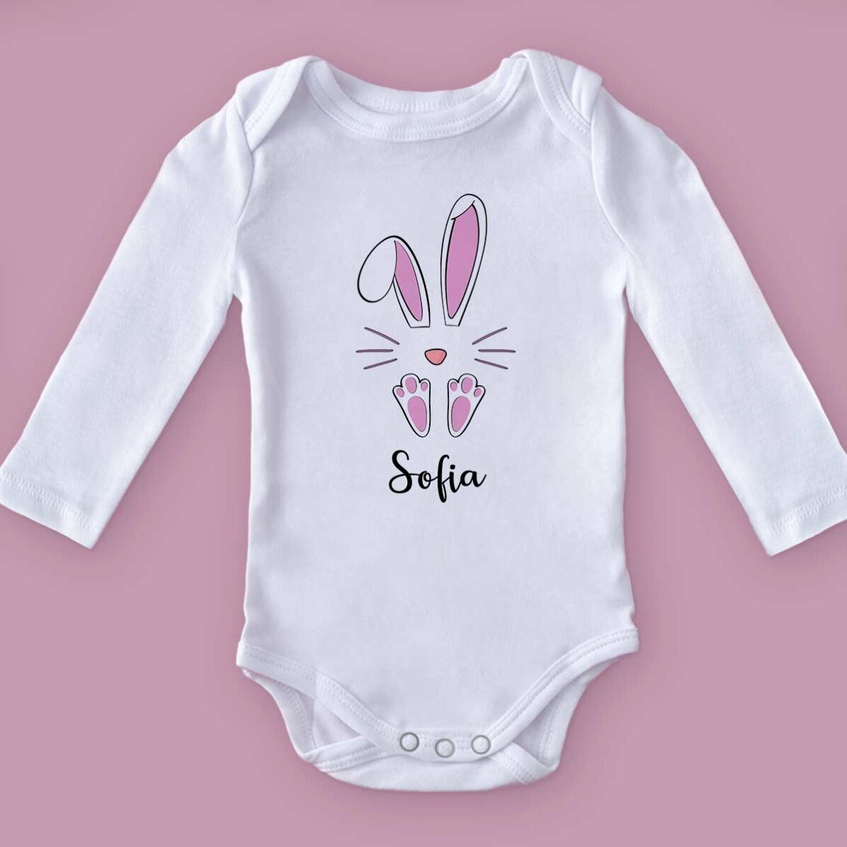 Body pentru copii personalizat cu nume - Iepuraș de Paște