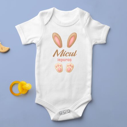Body pentru copii personalizat cu text - Bunny ears