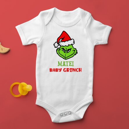 Body pentru copii personalizat cu text - Grinch