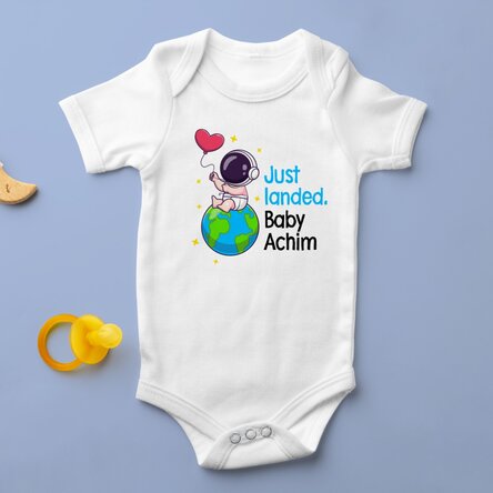 Body pentru copii personalizat cu text - Just landed